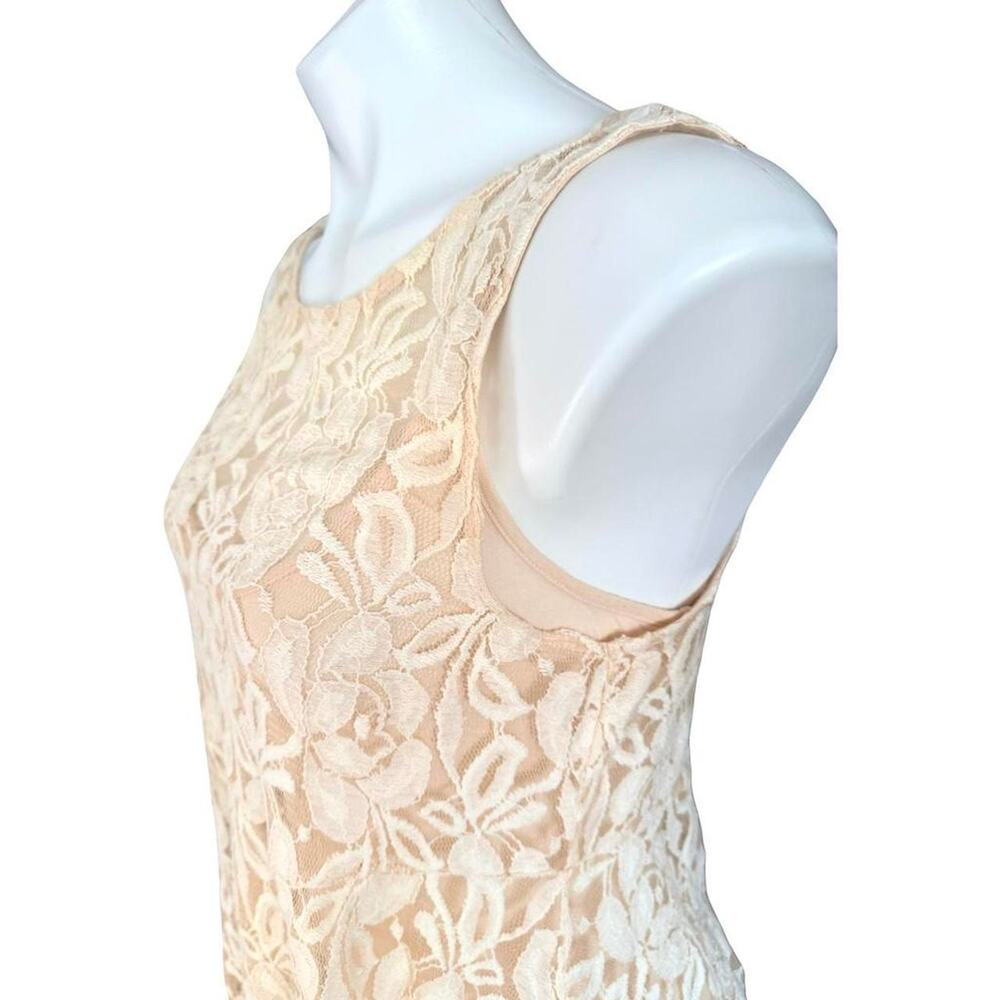 Free People Miles of Lace Cream Dress Cottagecore Boho Bridal  Sz M Mini - Picture 2 of 8
